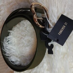 NWT Olive & Gold Faux Leather Belt